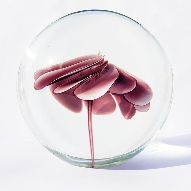 Modernes zweiteiliges Einzelgrabmal mit Glaskugel & Orchidee - Ramo Vita