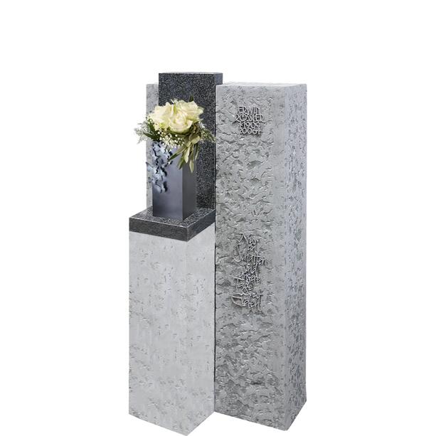 Modernes Kalkstein-Grabmal fr ein Urnengrab mit Bronze Grabvase - Caserta Vantaggio