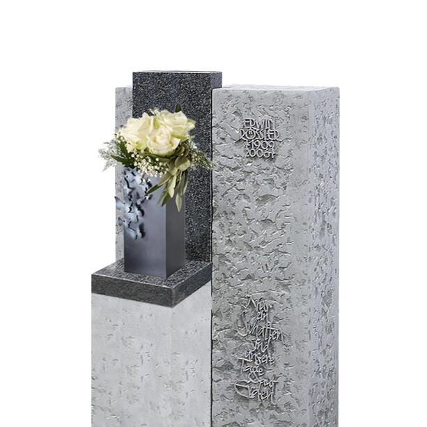 Modernes Kalkstein-Grabmal fr ein Urnengrab mit Bronze Grabvase - Caserta Vantaggio