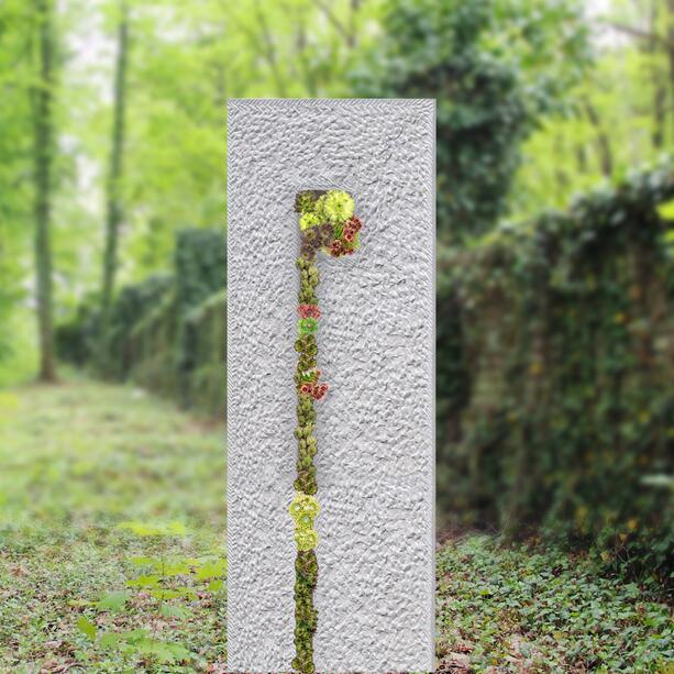 Modernes Einzelgrabmal mit vertikaler Bepflanzung - Cliento Flores