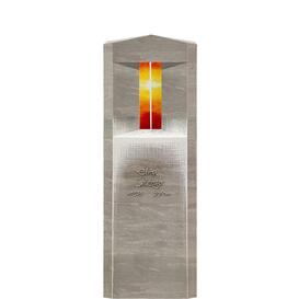 Grabstein Urnengrab aus Kalkstein mit Glas & Kreuz Symbol...