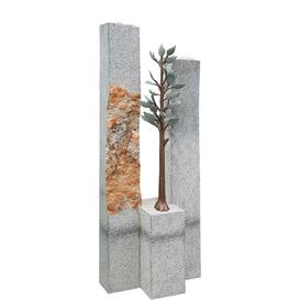 Urnengrab Grabstein Kombination mit Lebensbaum aus Bronze...
