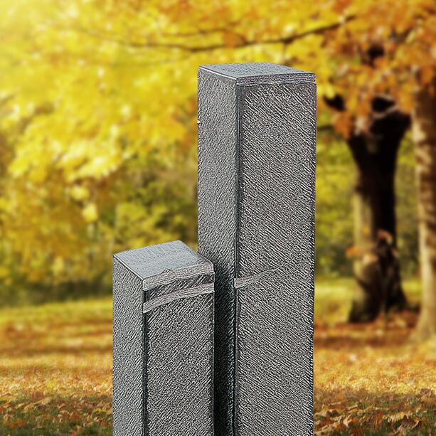 Zweiteilige Granit Grabstelen Kombination fr ein Urnengrab - Prigueux
