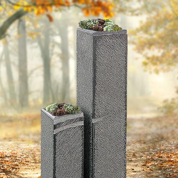 Zweiteilige Grabstelen Kombination fr ein Urnengrab mit Bepflanzung - Prigueux Fiore