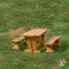 Kinder Sitzgruppe mit Tisch und B�nken aus Holz - Little...