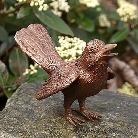Zwitschernde Vogelfigur aus Bronzeguss als Grabschmuck -...