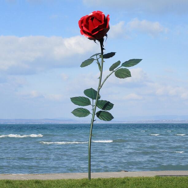 Groe Rosen Metallfigur - Florale Friedhofsdekoration - Rosera