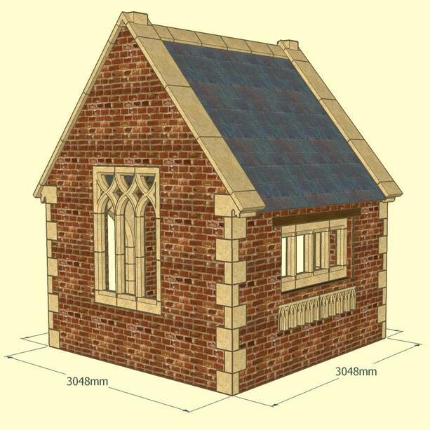 Antiker Steinpavillon geschlossen mit gotischen Bgen - Exford Chapell