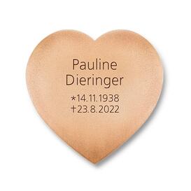 Braunes Bronze Herzornament mit Inschrift - individuell -...