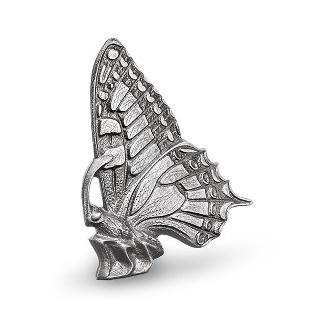 Sitzender Schmetterling aus Aluminium fr Grabsockel - Schwalbenschwanz Fero