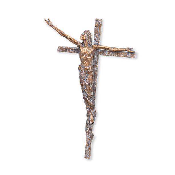Bronze Grabfigur - Jesus am Kreuz - stilistisches Design - Helewera Ulwin