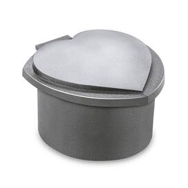 Runder Weihwasserkessel mit Herzmotiv - Aluminium - Valentena / Grau