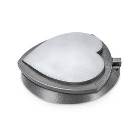 Runder Vasenring mit Zubeh�r - Deckel mit Herzornament - Valheramo / Grau