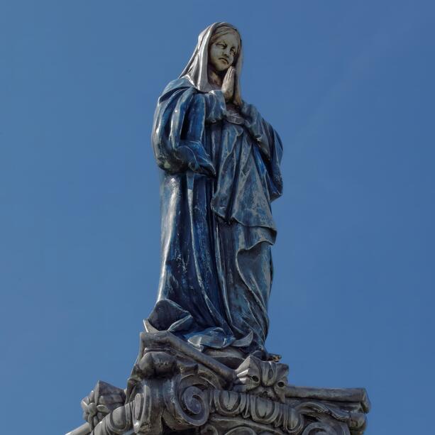 Betende Madonna aus Steinguss - imposante Grab Skulptur fr den Friedhof - Madonna Irelia