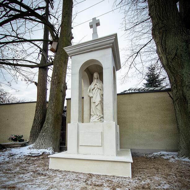 Gedenk Schrein fr den Friedhof aus Steinguss mit Madonna und Kreuz - Phyllida
