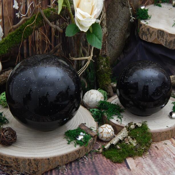 Schwarze Haustierurne aus Keramik in Kugelform - verschiedene Gren - Vads