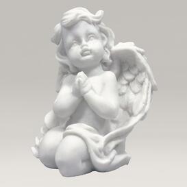 Kniender Engel Skulptur aus Marmorguss - Angelo Midi