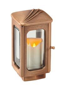 Besondere Grableuchte mit Kristallglas - Tonia / Bronze