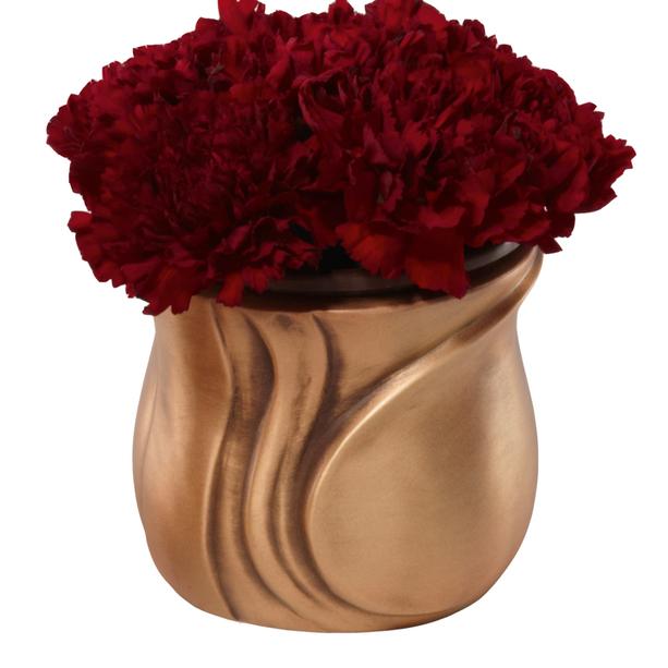 Klassische verzierte Blumenschale - Bisiko / Bronze