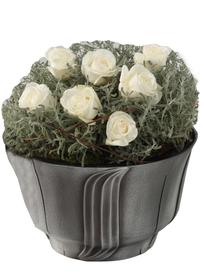 Sch�ne verzierte Blumenschale - Renia / Aluminium