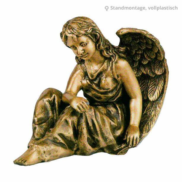 Schutzengel Figur sitzend aus Bronze - Engel Helena