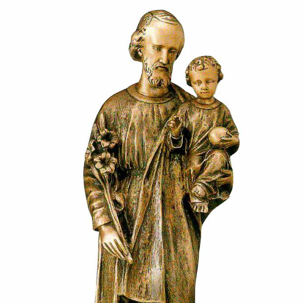 Bronze Christus Figur mit Josef - Heiliger Josef