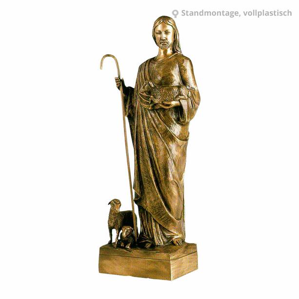 Bronze Skulptur Jesu Christi als Hirte - Christus Guter Hirte