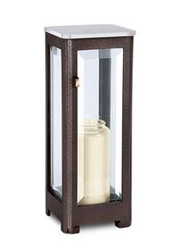 Gro�e Grab Lampe mit Edelstahldeckel / dunkelbraun - Cera