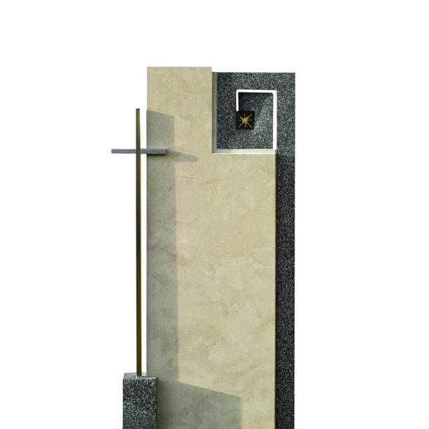 Grabstein modern mit Kreuz für Familiengrab - Carmina