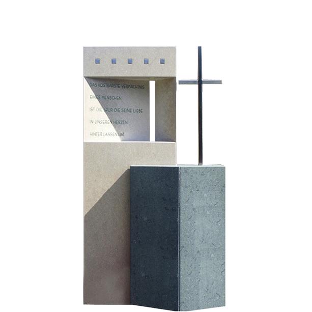 Designergrabstein für Urnengrab modern mit Kreuz - Empoli