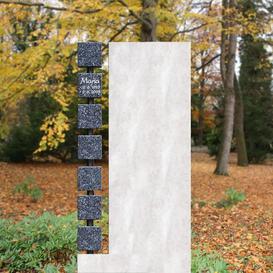 Moderner Grabstein aus Kalkstein mit Granit Wrfeln -...
