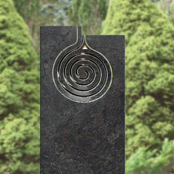 Preisgünstiger Grabstein Granit mit Spirale - Bergolo