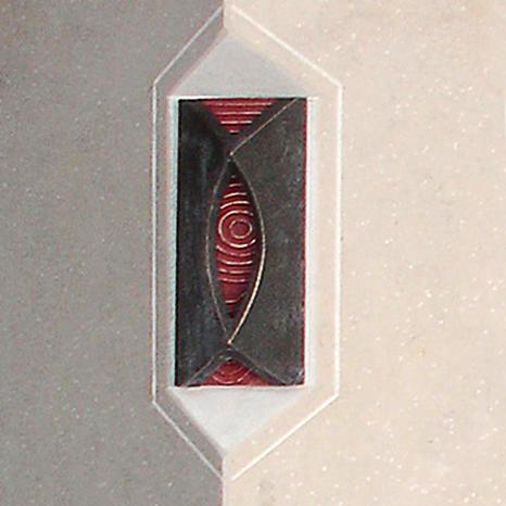 Grabstein Doppelgrab Kalkstein Relief mit Glas - Fiorentino