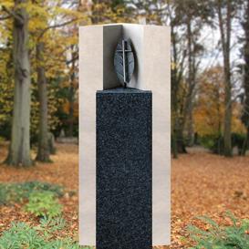 Grabstein vom Bildhauer Kalkstein Granit hell & dunkel -...