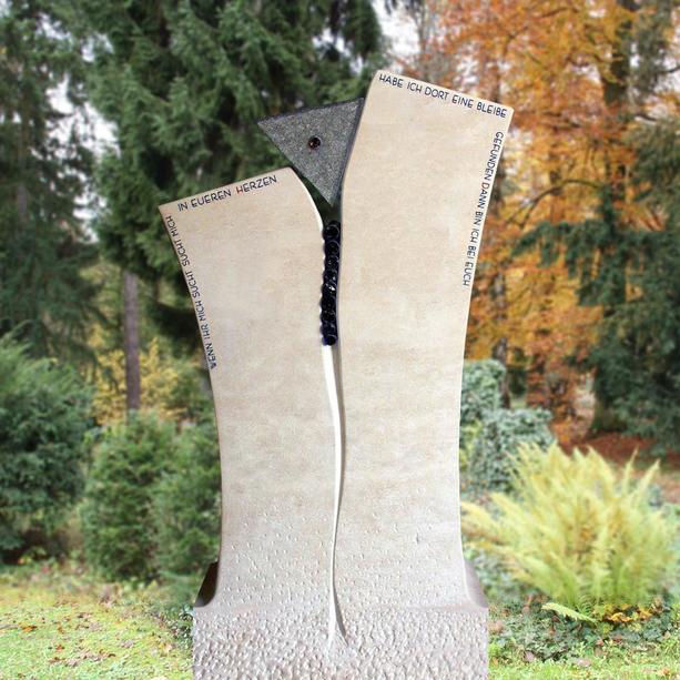 Doppelgrabmal modern designt vom Bildhauer - Dimora