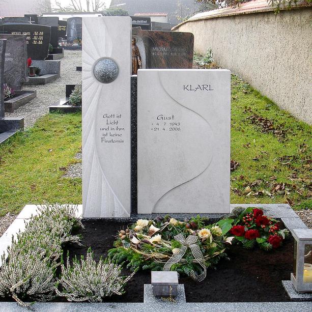 Stilvolles Urnengrabmal zweiteilig mit Granit Kunst - Carpi