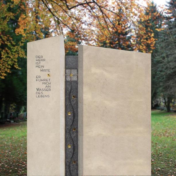 Großes Doppelgrabmal modern gestaltet vom Bildhauer - Selva
