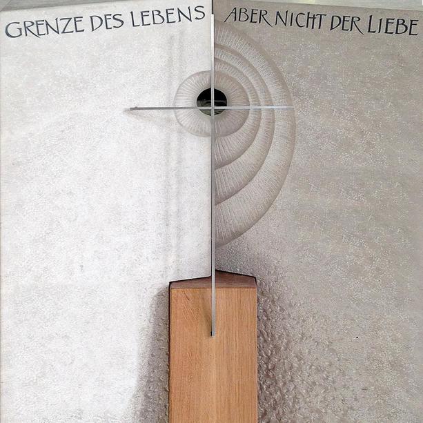 Grabstein modern mit Holz online bestellen - Serres