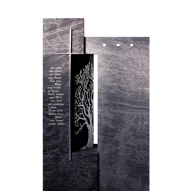 Großer Gedenkstein Granit mit Baum Gestaltung - Begato