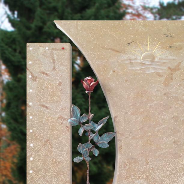 Urnengrabstein romantisch Bronze Rose - Valentino