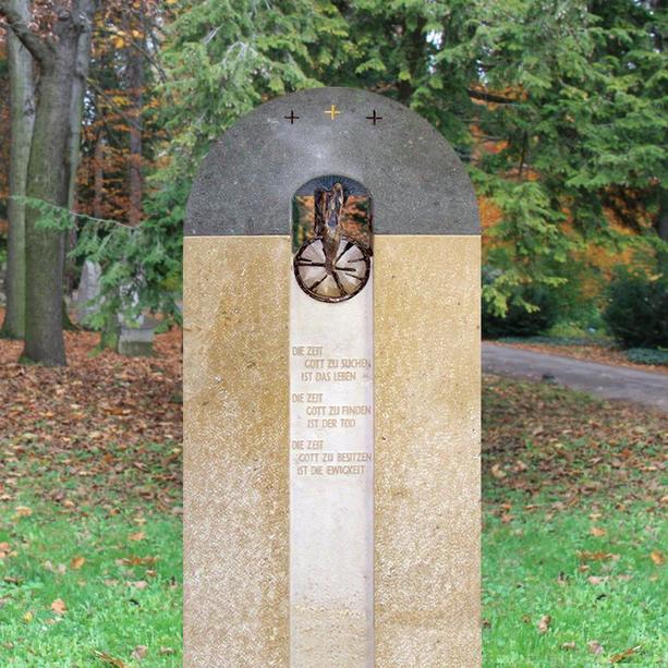 Schöner Grabstein Familiengrab Bronze Figur - Esperia