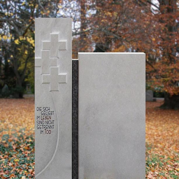 Grabzeichen Einzelgrab modern aus Naturstein - Savoia