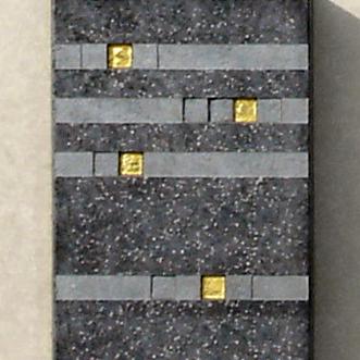Grabdenkmal Kalkstein Granit modern mit Edelstahl Kreuz - Meteo