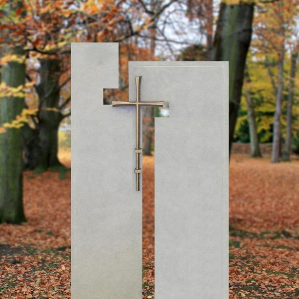 Doppelgrabstein moderne Grabsteinkunst mit Kreuz - Laterano