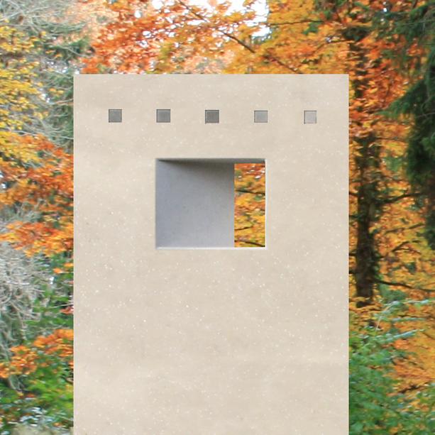 Urnengrab Stele Naturstein mit Öffnung - Modica