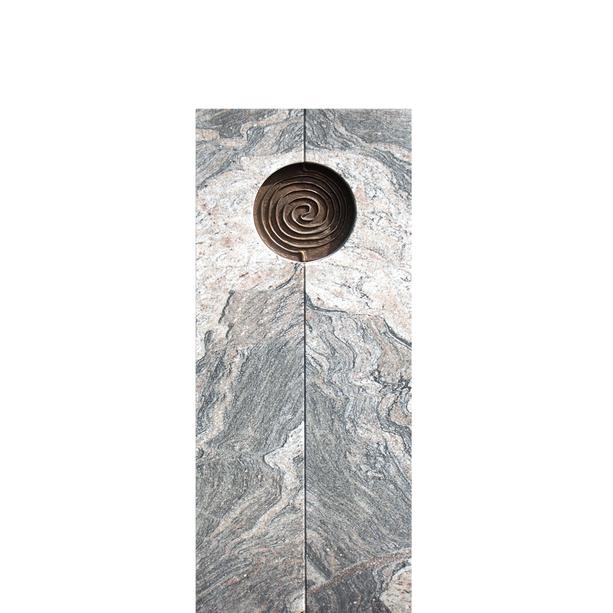 Urnengrabstein Granit mit Spiral Muster - Voluta
