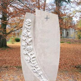 Urnengrabstein mit Stein Ornament Rose - Fiore