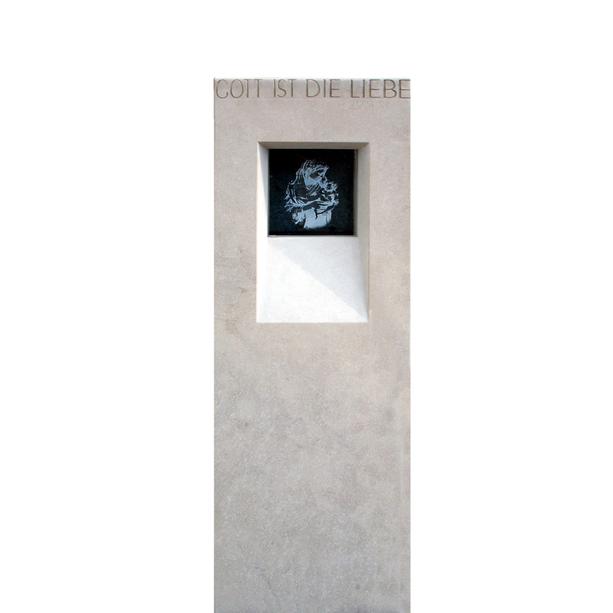 Doppelgrabstein mit Madonna Grabsteinkunst aus Glas - Madre