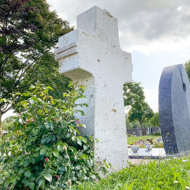 Gedenkstein Doppelgrab klassisch antik in Kreuz Form - Nostalgia