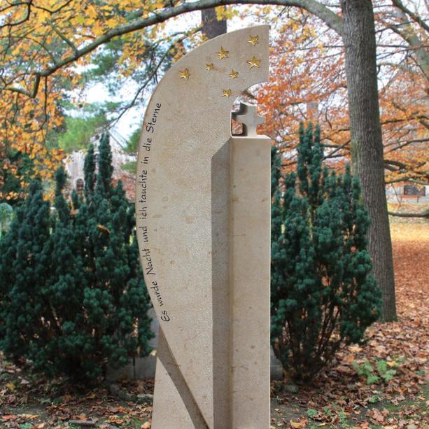 Schner Grabstein mit goldenen Sternen - Estrela